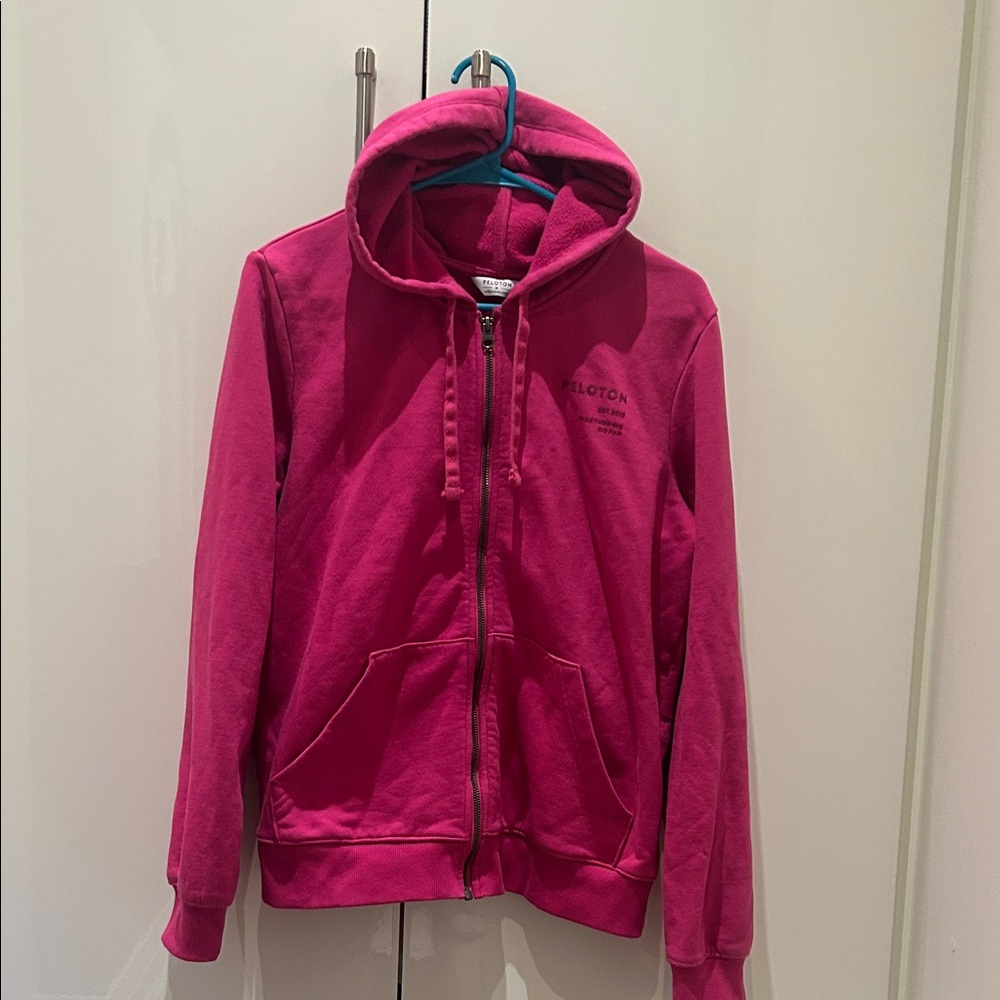 Hot Pink Peloton Zip-Up Hoodie